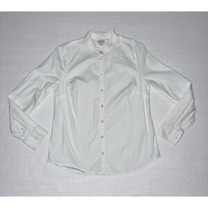 White Poplin Jewel Button Blouse